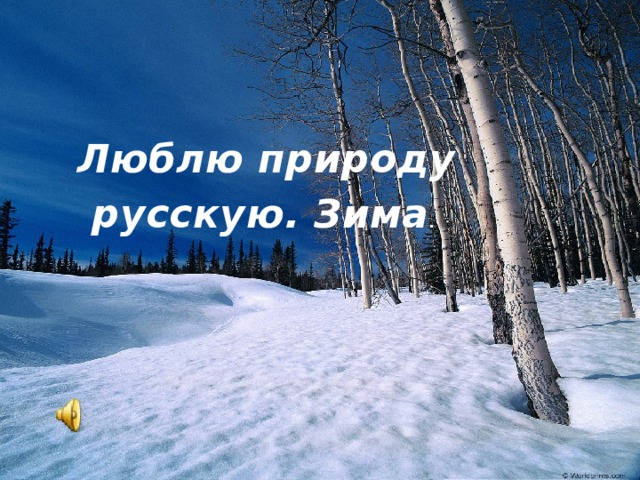 Люблю природу  русскую. Зима .