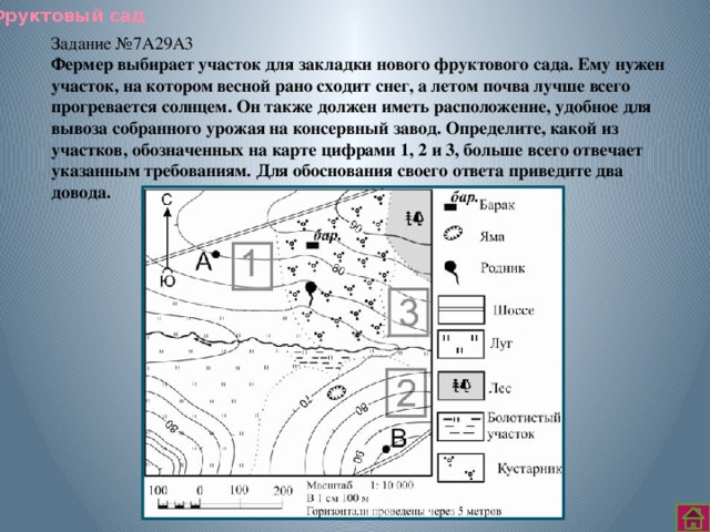 Пользуясь описанием определите какими цифрами на плане