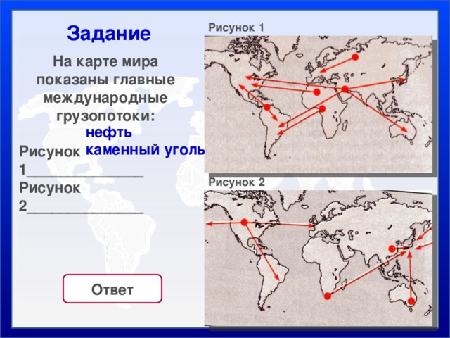 Основные направления грузопотоков угля