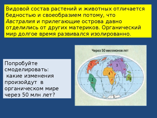 Другой материк. Материки с органическим миром. Органический мир материков Австралия. Австралия отделилась от других материков. Видовой состав Австралии.