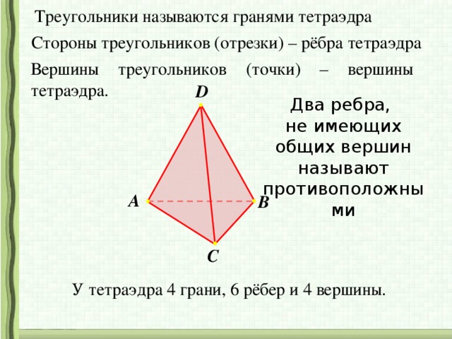 Общая вершина называется. Стороны тетраэдра. Тетраэдр вершины ребра. Тетраэдр грани вершины. Стороны грани тетраэдра.