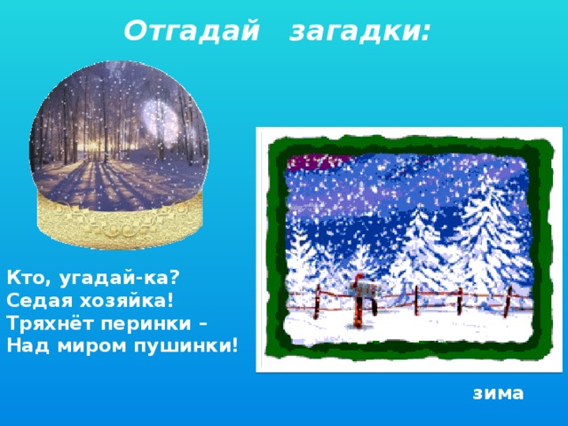 Отгадаешь загадку зимой и летом 1 цветом