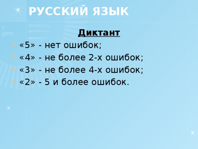 РУССКИЙ ЯЗЫК Диктант