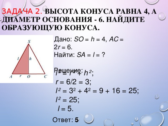 Диаметр основания