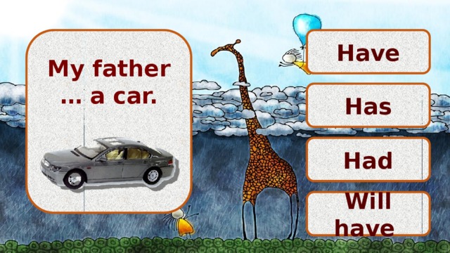 My father … a car. Have    Has Had Will have 