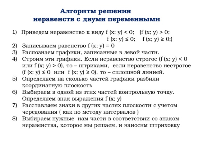 Изображение на координатной плоскости множества решений уравнений с двумя переменными и их систем