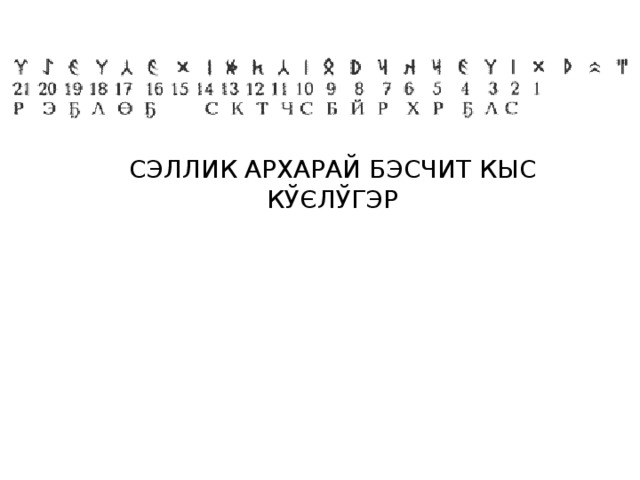 СЭЛЛИК АРХАРАЙ БЭСЧИТ КЫС КЎЄЛЎГЭР 