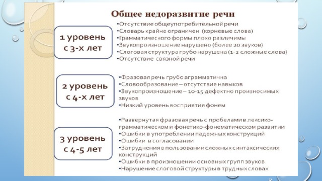 План работы с онр 3 уровня