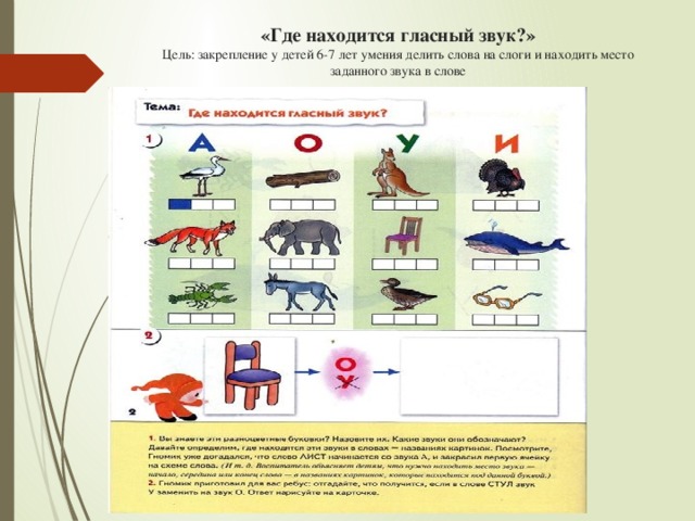 Определи куда. Где находится гласный звук. Где находится звук в слове. Где находится гласный звук задания. Место гласного звука в слове.