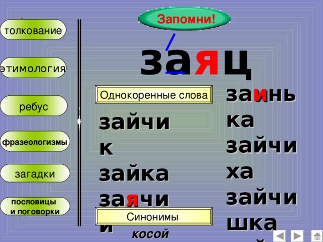 Зайчиха схема слова корень