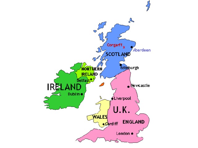Географическая карта великобритании на английском языке