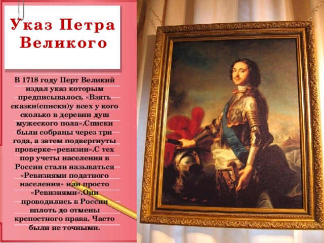 В каком году указом. Указы Петра Великого. Указ Петра 1 о переписи населения.