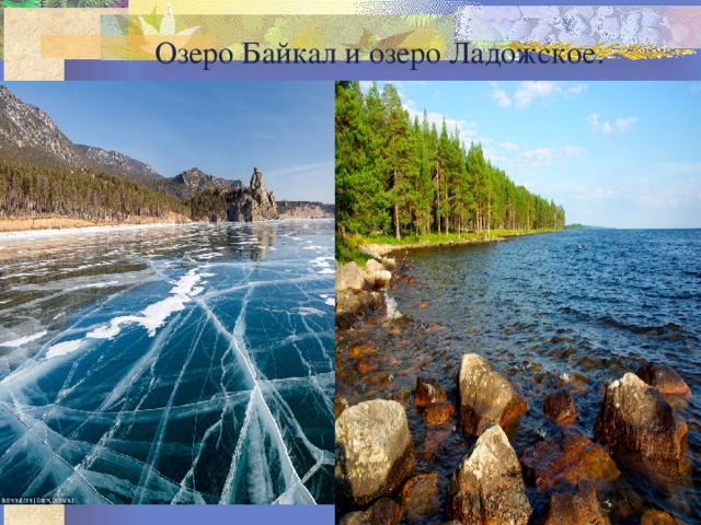 Озеро Байкал и озеро Ладожское. 