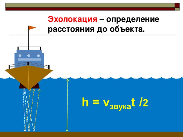 Эхолокация – определение расстояния до объекта.