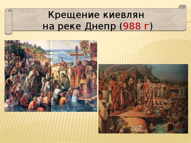 Крещение киевлян на реке Днепр ( 988 г ) 