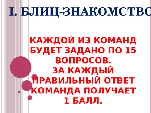 В каждой команде есть. За каждый ответ команда получает балл. За каждый правильный ответ команда получает по 1 бвдлц.