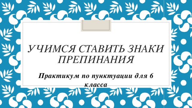 Учимся ставить знаки препинания Практикум по пунктуации для 6 класса 