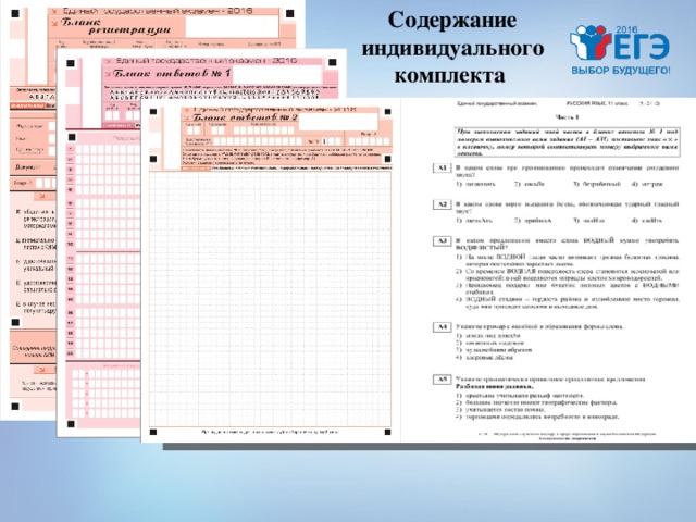 Содержание индивидуального комплекта 