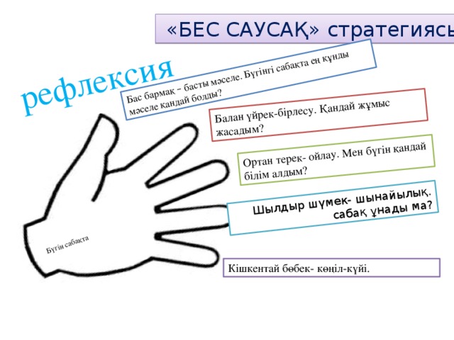 Оң қолымда бес саусақ 1 сынып презентация