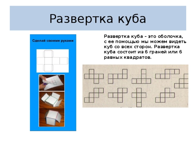 Почему фигуры изображенные на рисунке не могут быть развертками куба