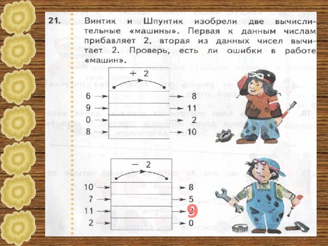 Вычитание числа 9 1 класс школа 21 века презентация