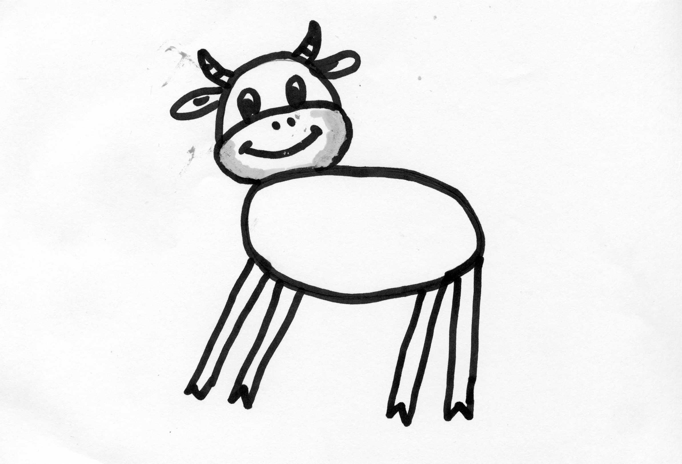 Рисование корова старшая группа