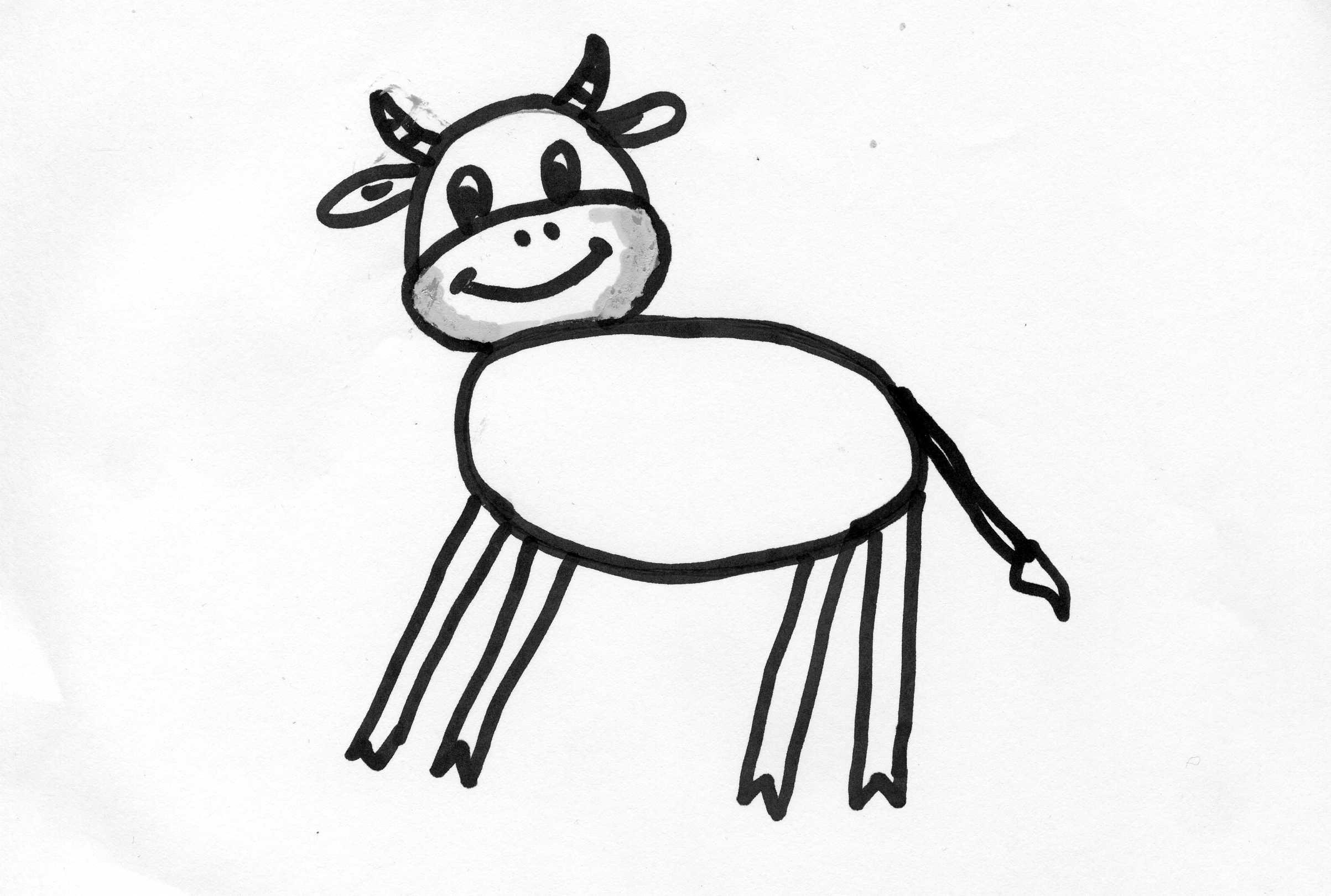Рисование корова старшая группа