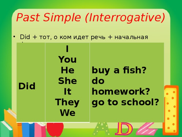 Past simple примеры предложений вопросительные