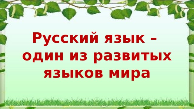 Русский язык один из развитых языков мира 6 класс презентация