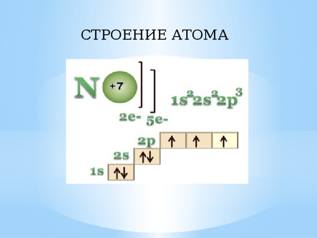 Схема строения атома k