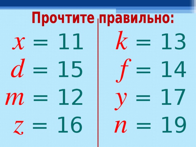 x  = 1 1 k  = 1 3 d  = 1 5 f  = 1 4 m  = 1 2 y  = 1 7 z  = 1 6 n  = 1 9 