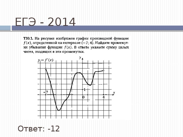 ЕГЭ - 2014 Ответ: -12 