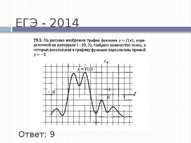 ЕГЭ - 2014 Ответ: 9 