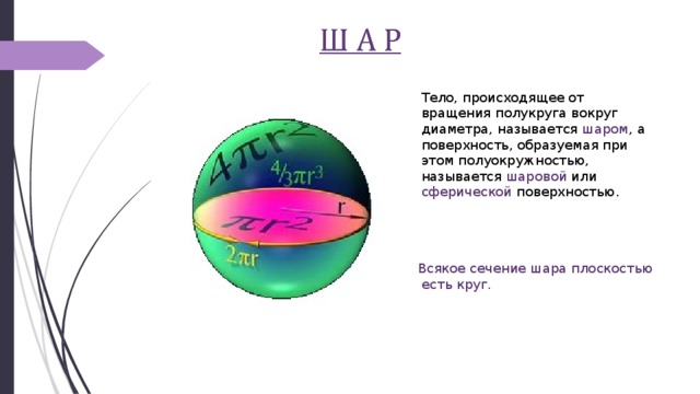 Всякое сечение шара есть. Вращении полукруга вокруг диаметра. Всякая сечения шара плоскостью есть. Сечение шара.