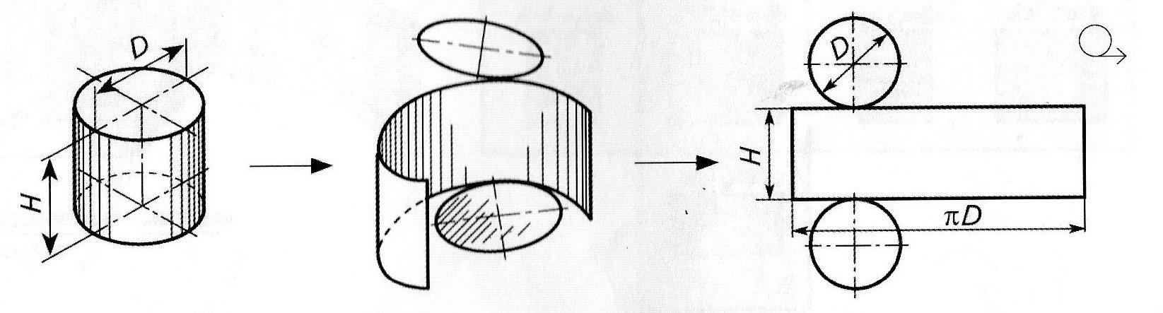 Цилиндр развертка чертеж