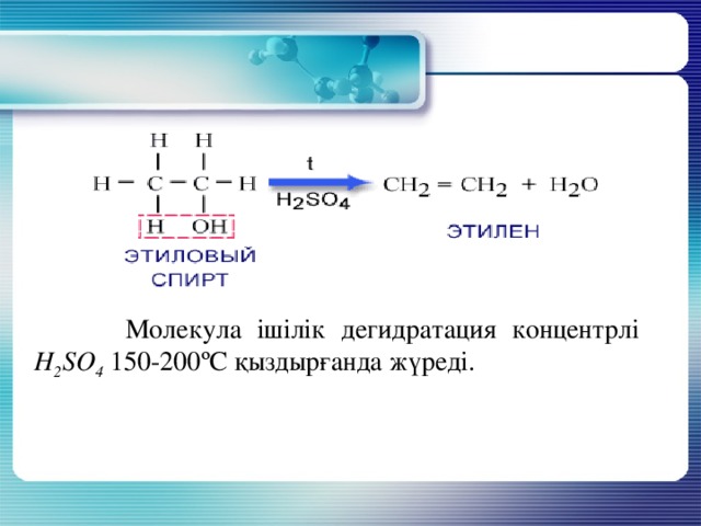 Схема реакции дегидратации