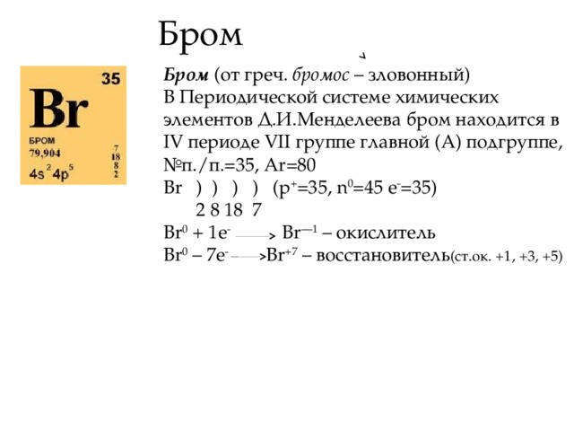 Характеристики верные для элемента брома. Характеристика брома по таблице Менделеева. Бром характеристика элемента. Характеристика брома. Характеристика брома по плану.