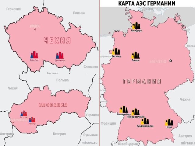 Карта атомных электростанций украины