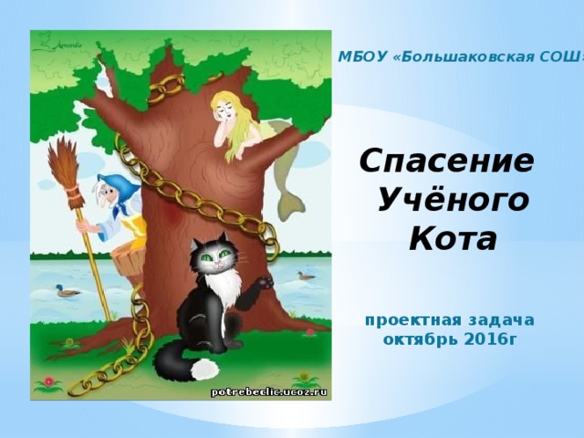 МБОУ «Большаковская СОШ» Спасение Учёного Кота проектная задача октябрь 2016г 