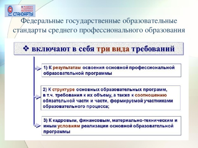 Стандарт среднего профессионального образования