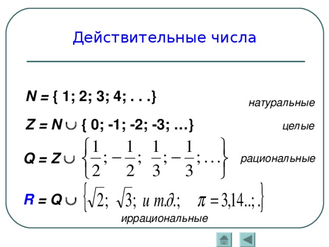 Презентация действительные числа 8 класс