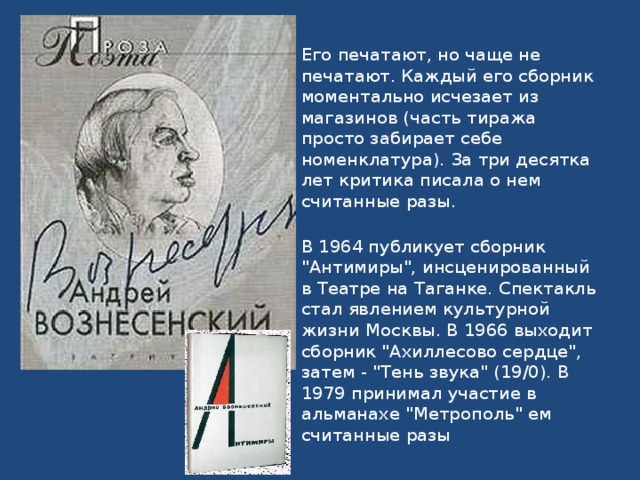 Биография андрея вознесенского презентация