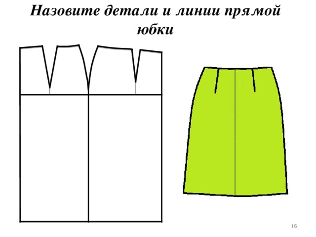 Раскрой прямой юбки на ткани