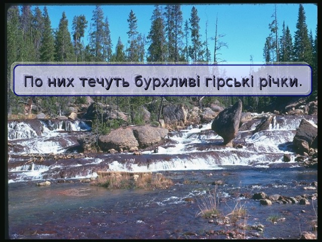 По них течуть бурхливі гірські річки .  