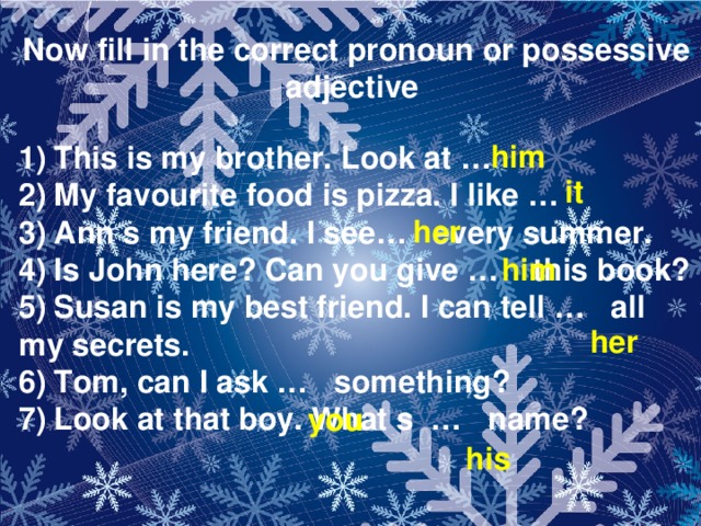 Complete with correct pronoun. Fill in the correct pronoun or possessive adjective. Fill in the correct pronoun or possessive adjective 5 класс. Complete with the correct pronoun or possessive adjective. Look at the above Family Tree and fill in the correct pronouns and possessive.