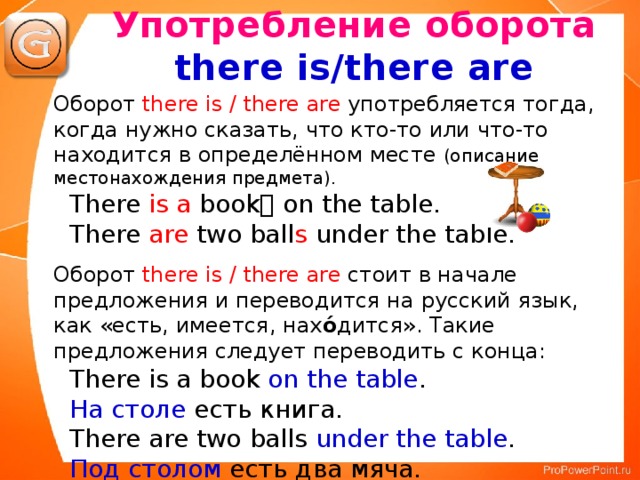 Оборот there is are в английском языке презентация