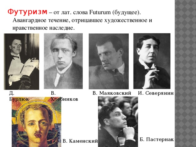 Футуристы серебряного века презентация