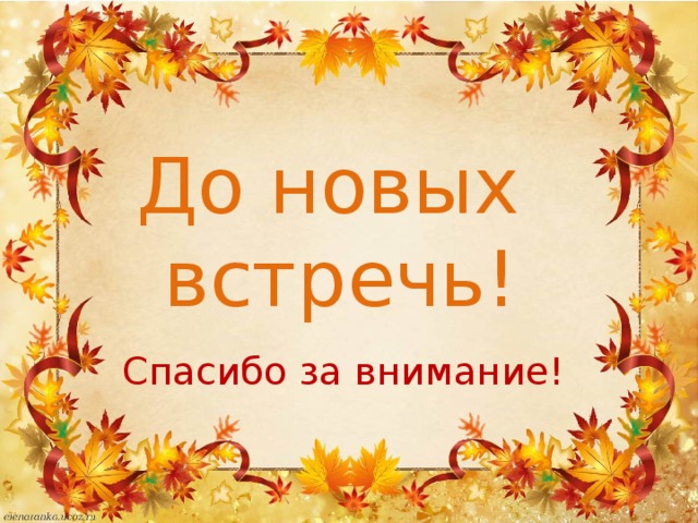 До новых  встречь! Спасибо за внимание! 
