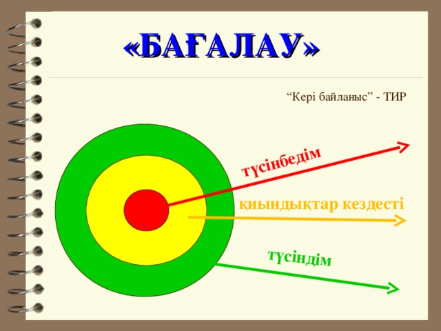 түсінбедім түсіндім «БАҒАЛАУ» “ Кері байланыс” - ТИР қиындықтар кездесті 