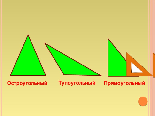 Остроугольный прямоугольный и тупоугольный треугольники 7 класс презентация атанасян